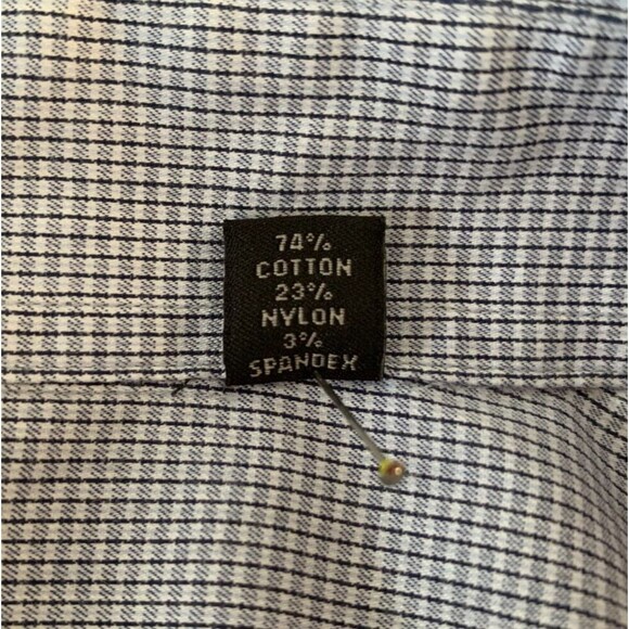 John Varvatos Men's size 17.5-34/35 Gray Grid Regular Fit Button Down Shirt - Picture 8 of 8